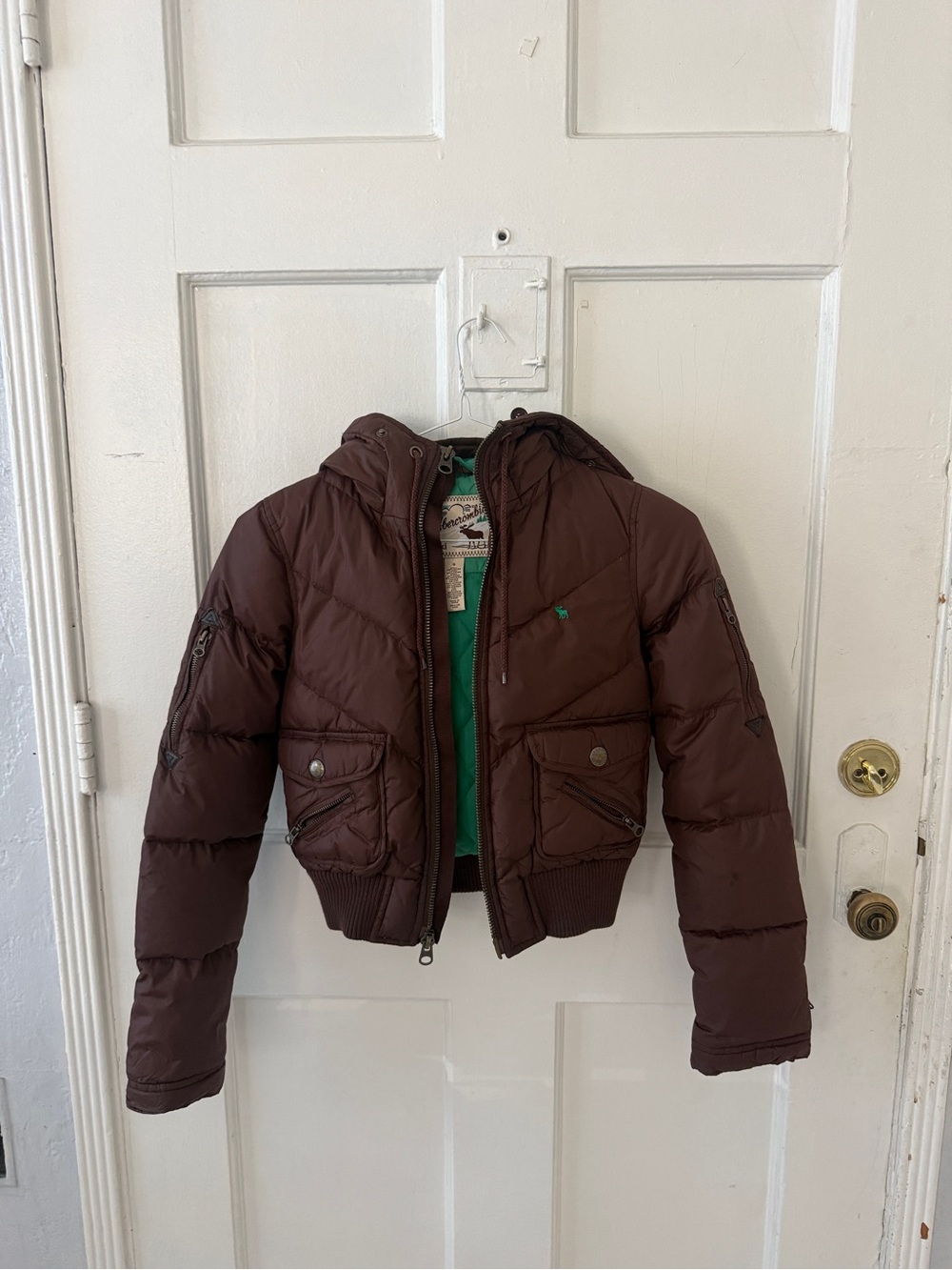 Brown Hooded Puffer Jacket